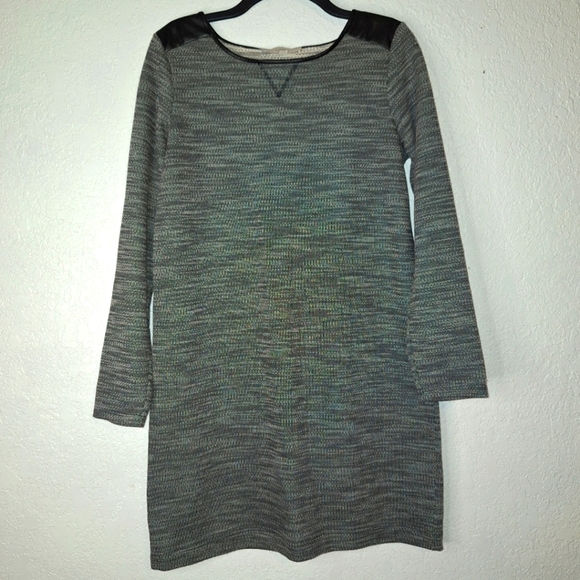 Ann Taylor Loft Sz Medium Gray Black  Knit Dress - Picture 1 of 10